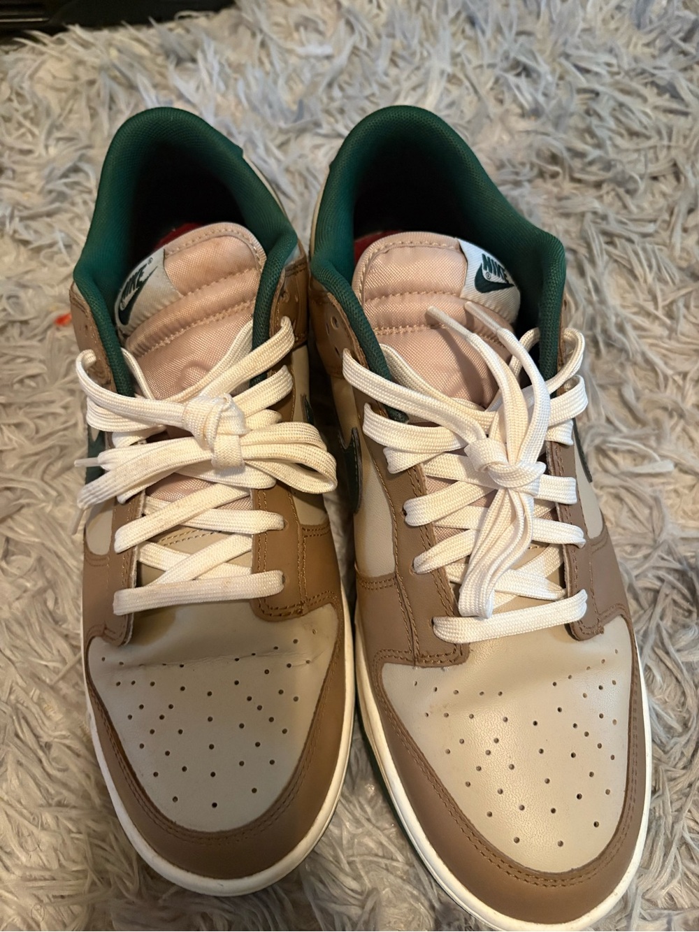Nike Low-Top Sneakers in Brown, Cream and Green